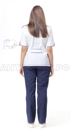 Костюм мед.женский бел/т.син. №18.2 48/170