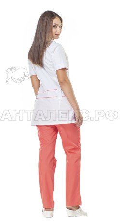 Костюм мед.женский бел/красн. №67.1 48/170