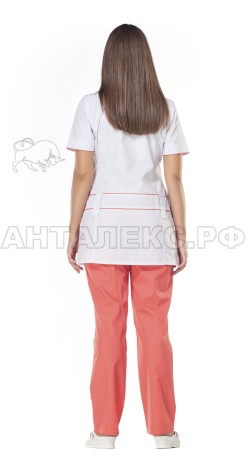 Костюм мед.женский бел/красн. №67.1 48/170