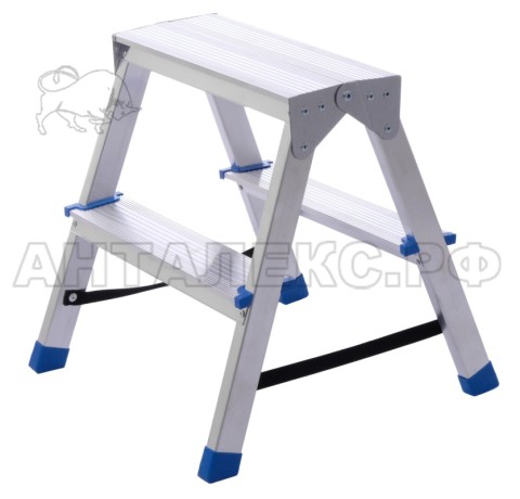 Стремянка А202 алюминиевая двусторонняя, 2 ступени