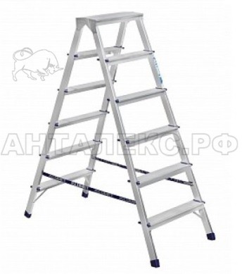 Стремянка А206 алюминиевая двусторонняя, 6 ступеней