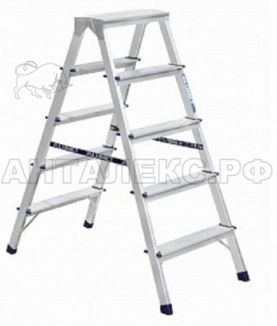 Стремянка А205 алюминиевая двусторонняя, 5 ступеней
