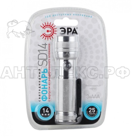 Фонарь ЭРА Ф/К SD14, 14xLED, 3xААА, алюм