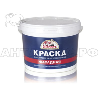 Краска водоэмульсионная ЭКОНОМ фасадная, белая 7кг