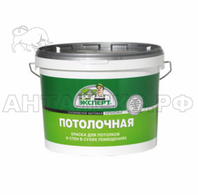 Краска водоэмульсионная ЭКОНОМ для потолков, белая 7кг