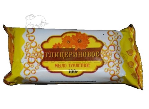 Мыло туалетное  "Глицериновое" 100гр (в индивидуальной упаковке)
