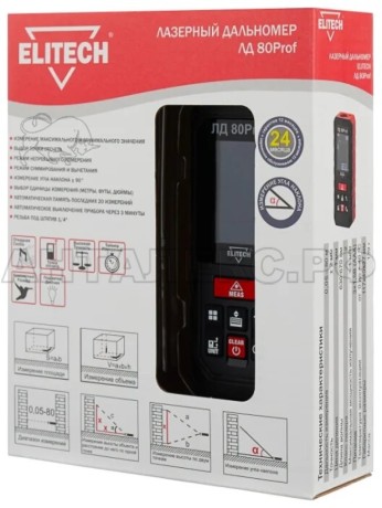 Дальномер ЛД 80Prof Elitech
