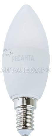 Лампа Ресанта, светодиодная LL-R-C37-7W-230-4K-E14 (свеча, 7Вт, нейтр., Е14)