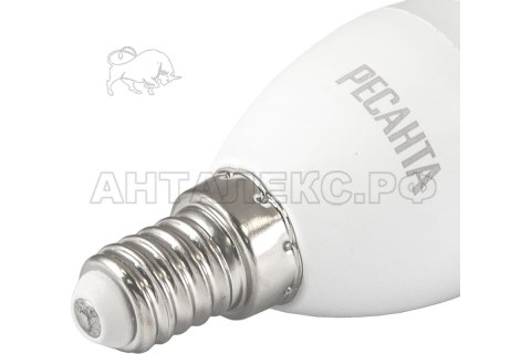 Лампа Ресанта, светодиодная LL-R-C37-6W-230-4K-E14 (свеча, 6Вт, нейтр., Е14)