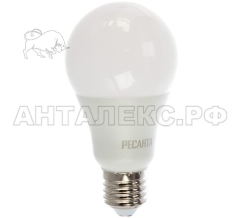 Лампа Ресанта светодиодная LL-R-A65-15W-230-3K-E27 (груша, 15Вт, тепл., Е27)