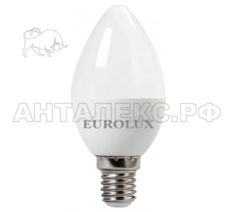 Лампа Eurolux, светодиодная LL-E-C37-6W-230-4K-E14 (свеча, 6Вт, нейтр., Е14)