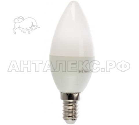 Лампа Eurolux, светодиодная LL-E-C37-5W-230-2,7K-E14 (свеча, 6Вт, тепл., Е14)