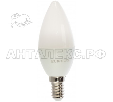 Лампа Eurolux, светодиодная LL-E-C37-5W-230-4K-E14 (свеча, 5Вт, нейтр., Е14)