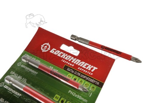 Биты  БОЕКОМПЛЕКТ, PH2x90мм, сталь S2, 10шт/ЛЕНТА