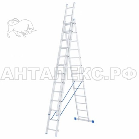 Лестница-стремянка STAIRS 3х13 ступеней алюминий