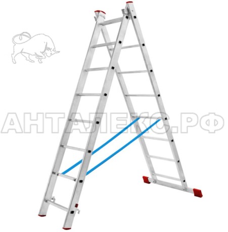 Лестница-стремянка L208 2х8  224/364, 7,2кг алюминий