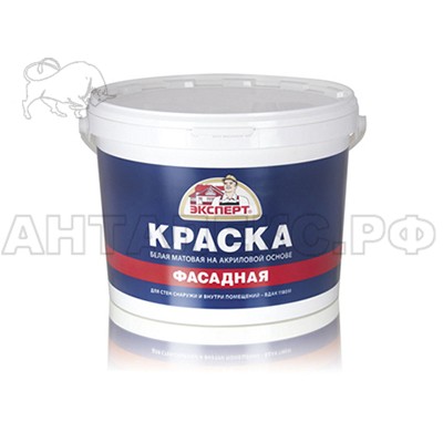 Краска водоэмульсионная ЭКОНОМ фасадная, белая 7кг