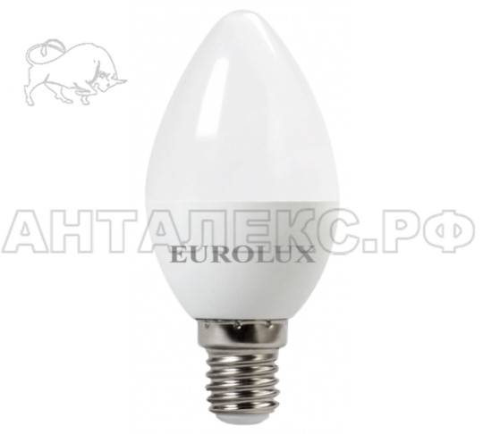 Лампа Eurolux, светодиодная LL-E-C37-6W-230-4K-E14 (свеча, 6Вт, нейтр., Е14)