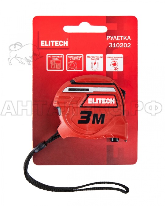 Рулетка Elitech 310202, 3мх16мм, код 207187